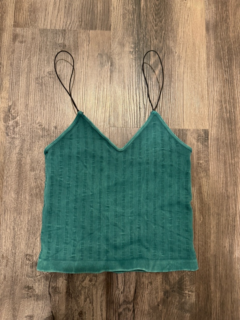 Ribbed V-Neck Camisole Tank Top - Teal